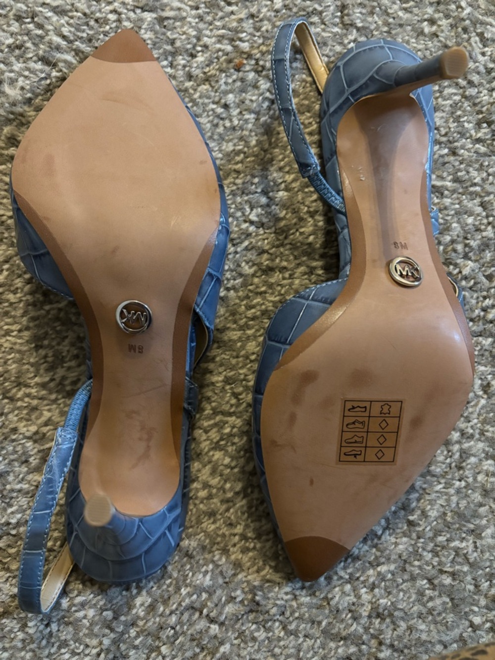 Michael Kors Blue Croc-Embossed Slingback Stiletto - Picture 4 of 4